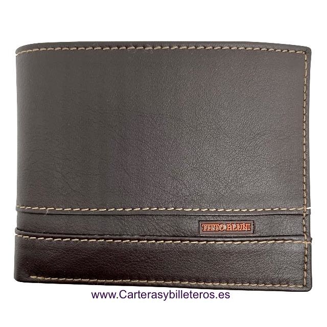 CARTERAS HOMBRE PIEL LUXURY MARCA TITTO BLUNI HECHA EN UBRIQUE MARRÓN TODO 