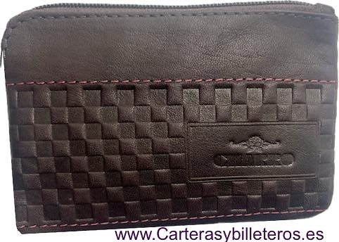 MARCHA CHARRO LEATHER KEYRING, WALLET AND CARD HOLDER 