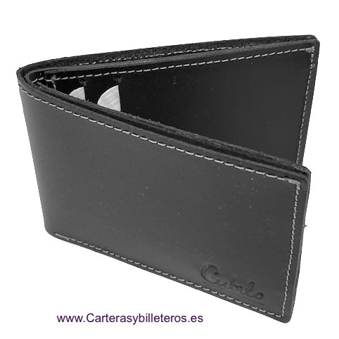 OFERTA 3 PIEZAS: DOS CARTERAS PEQUEÑAS DE PIEL UBRIQUE CON MONEDERO EXTERIOR + UN LLAVERO DE PIEL NEGRO 