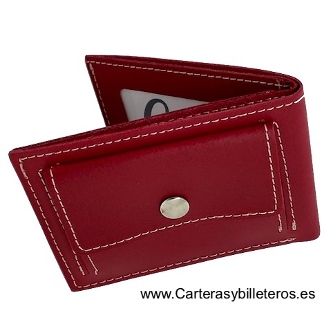 CARTERA PEQUEÑA DE PIEL UBRIQUE CON MONEDERO EXTERIOR 5 colores - NOVEDAD - ROJO 