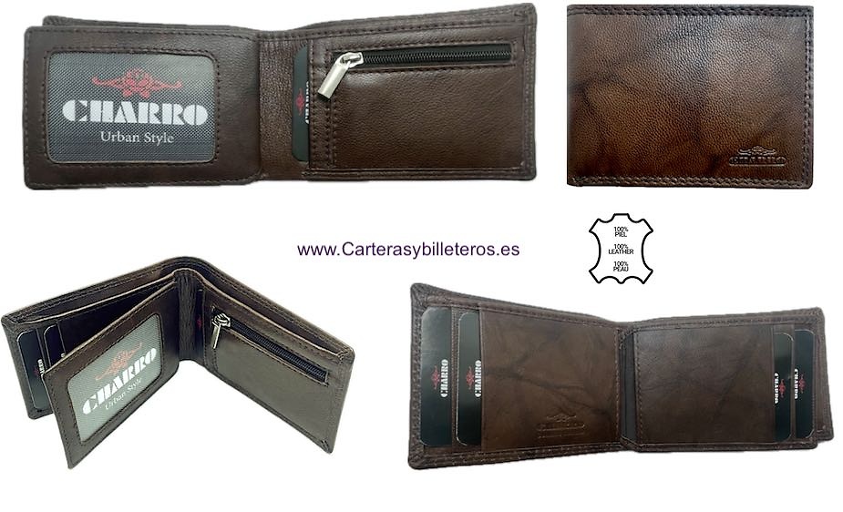 SMALL MEN'S WALLET WITH CARD HOLDER AND PURSE CHARRO BRAND 
