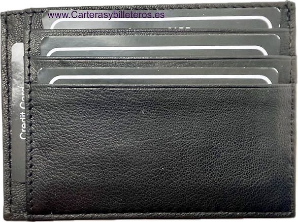 ULTRA SLIM LEATHER CARD HOLDER FOR NINE CARDS, VERY PRACTICAL 