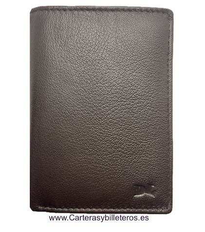 CARTERA BILLETERO PIEL UBRIQUE EXTRAFINO GRAN CAPACIDAD MARRÓN OSCURO 