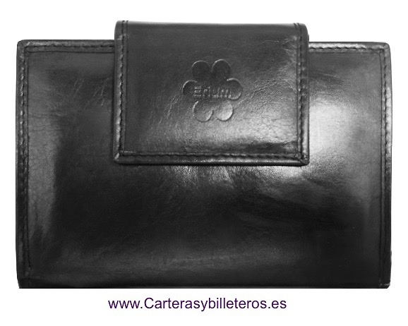 CARTERA MUJER DE PIEL ERIUM 17 TARJETAS NEGRO 