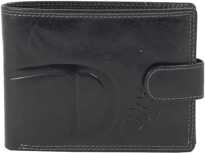 BILLETERO MONEDERO DE PIEL PARA HOMBRE DE LA MARCA DUTH NEGRO 