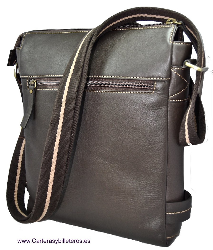 BOLSO DE HOMBRE DE PIEL DE UBRIQUE LUXURY MARCA TITTO BLUNI GRANDE MARRÓN 