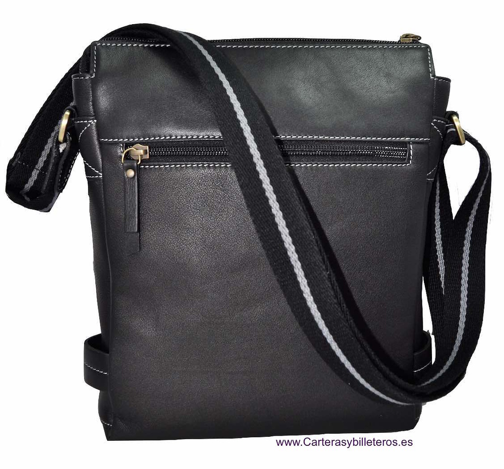 BOLSO DE HOMBRE DE PIEL DE UBRIQUE LUXURY MARCA TITTO BLUNI GRANDE NEGRO 