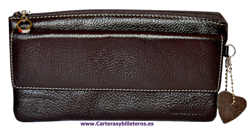 BOLSO PARA CRUZAR DE PIEL DE VACUNO DE GRAN CALIDAD MARRON 