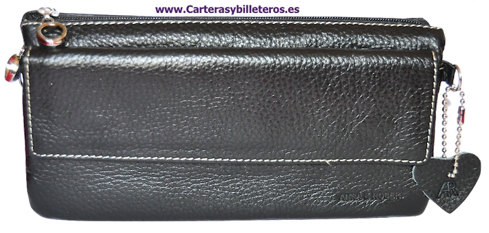 BOLSO PARA CRUZAR DE PIEL DE VACUNO DE GRAN CALIDAD NEGRO 