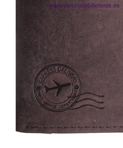 CARTERA BILLETERA DE HOMBRE EN PIEL NATURE CON MONEDERO y 14 TARJETAS 