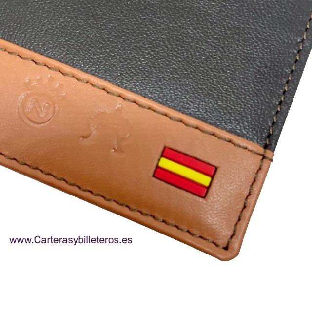 cartera de hombre de piel y cuero