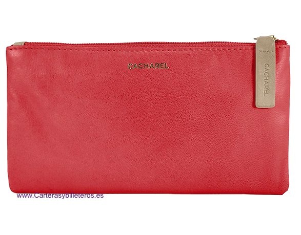 CARTERA BILLETERA GRANDE EN PIEL DE CALIDAD CON MONEDERO DOBLE DE CIERRE CREMALLERA Y 15 TARJETAS 