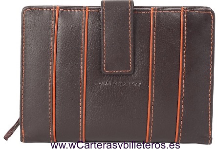 CARTERA DE CUERO DE CALIDAD PARA MUJER CON MONEDERO 