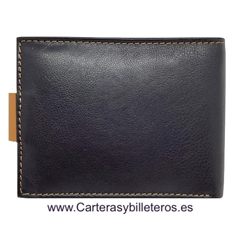 CARTERA DE HOMBRE DE PIEL CON MONEDERO Y TARJETERO EXTENSIBLE MARRÓN 