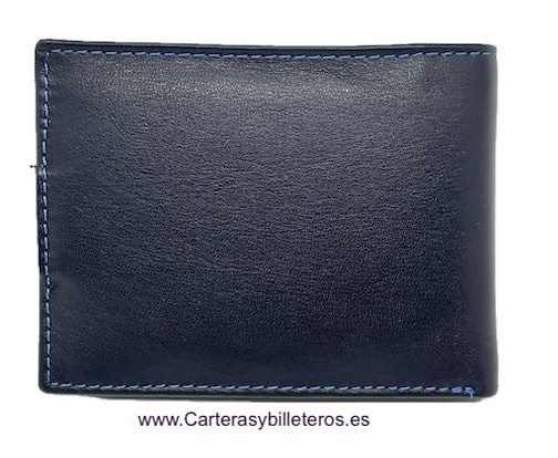 CARTERA DE HOMBRE DE PIEL CON MONEDERO Y TARJETERO EXTENSIBLE NEGRO 