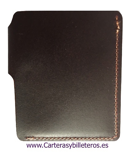 CARTERA DE HOMBRE DE PIEL DE UBRIQUE PEQUEÑA MARRON 