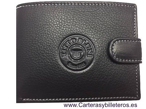 CARTERA DE HOMBRE DE PIEL LUXURY MARCA TITTO BLUNI NEGRO 