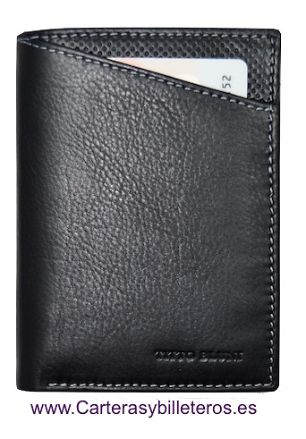 CARTERA DE HOMBRE TITTO BLUNI DE PIEL LUXURY PARA 9 TARJETAS NEGRO 