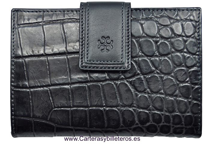 CARTERA DE MUJER DE PIEL DE CALIDAD HECHA EN ESPAÑA NEGRO 