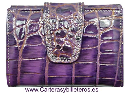 CARTERA DE MUJER PEQUEÑA DE PIEL COCO DE GRAN CALIDAD EN VARIOS COLORES VIOLETA 