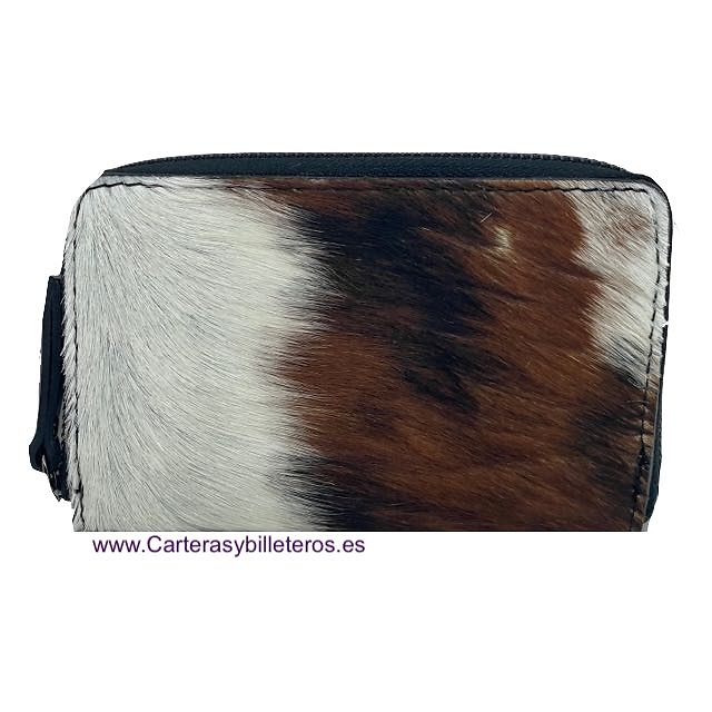 CARTERA DE MUJER TIPO SOBRE DE PIEL VACA LEOPARDO 