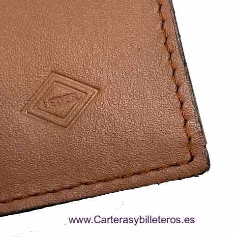 CARTERA DE PIEL LUXURY CON PINZA PARA BILLETES Y MONEDERO DE BOQUILLA POR PRESIÓN -Recomendado- CUERO 