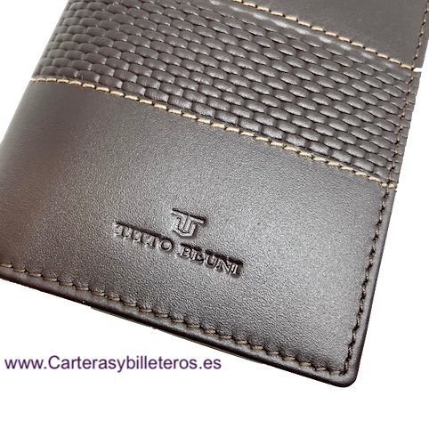 carteras hombre tarjetero de Titto Bluni de piel luxury