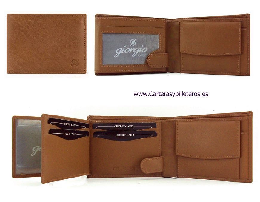 CARTERA HOMBRE DE PIEL CON MONEDERO MEDIANA Y SUPER PRECIO 