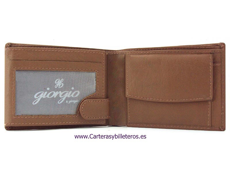 CARTERA HOMBRE DE PIEL CON MONEDERO MEDIANA Y SUPER PRECIO 