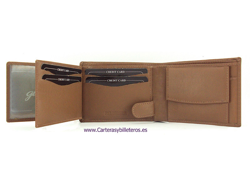 CARTERA HOMBRE DE PIEL CON MONEDERO MEDIANA Y SUPER PRECIO 