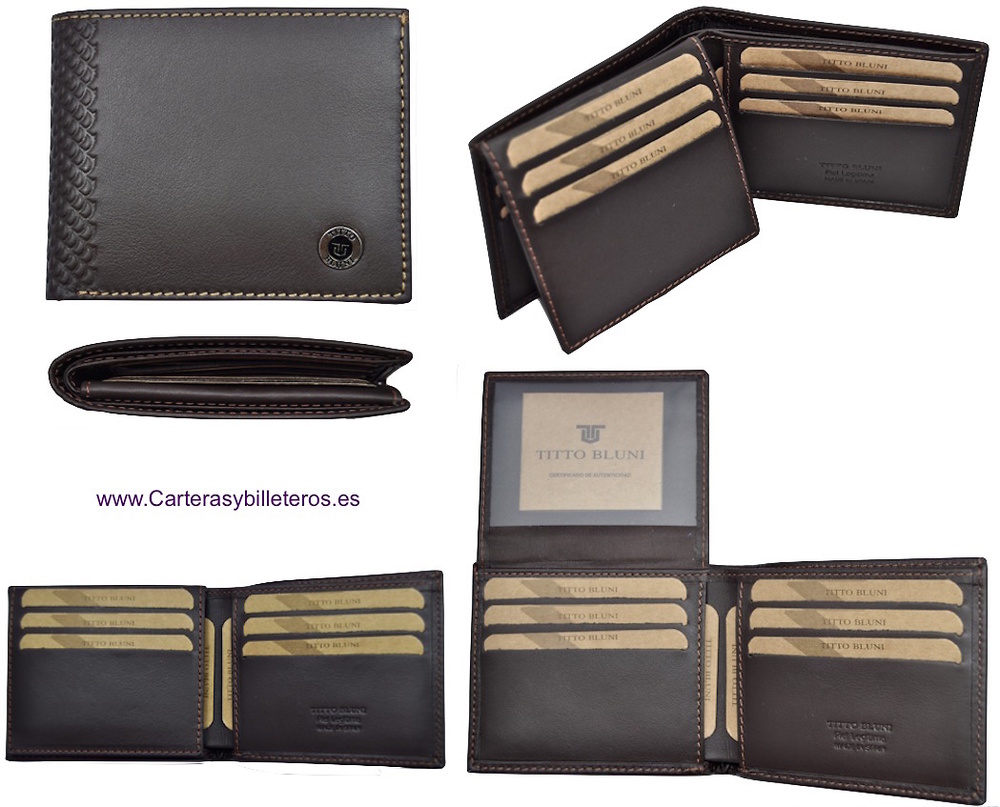 carteras hombre tarjetero de Titto Bluni de piel luxury