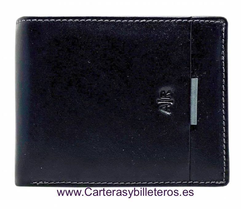 CARTERA HOMBRE PIEL SUMUM MARCA AR MUY COMPLETA NEGRO 