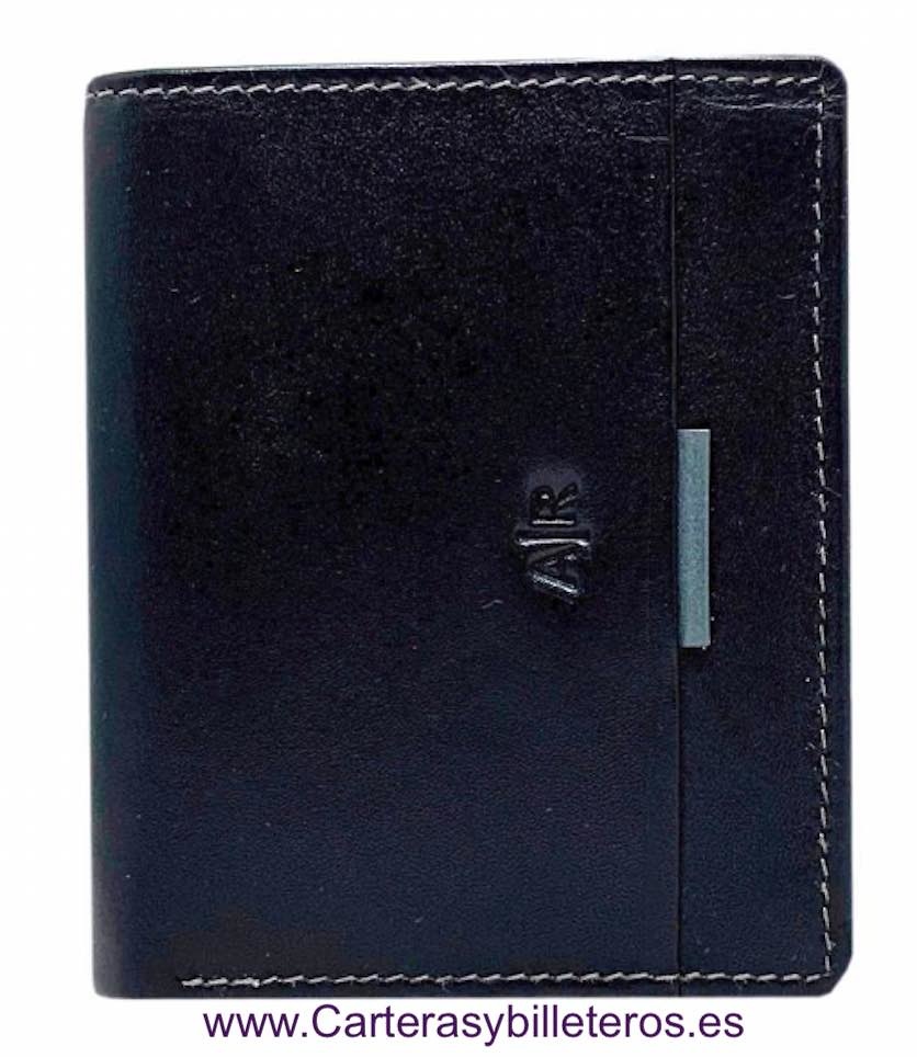 CARTERA MONEDERO HOMBRE PIEL SUMUM MARCA AR NEGRO 