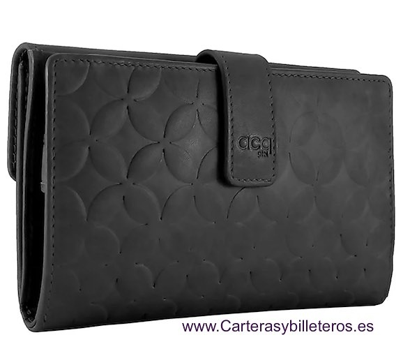 CARTERA MUY GRANDE DE MUJER EN PIEL CON GRAN CAPACIDAD AL LLEVAR TARJETERO ADICIONAL EXTRAIBLE = 2 PIEZAS 