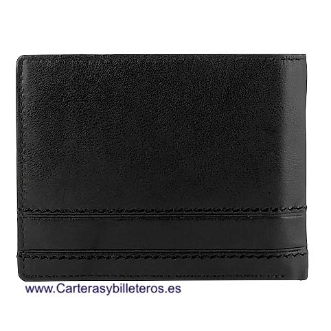 CARTERA PEQUEÑA CON MONEDERO DE HOMBRE MUY COMPLETA ACQ NEGRO 