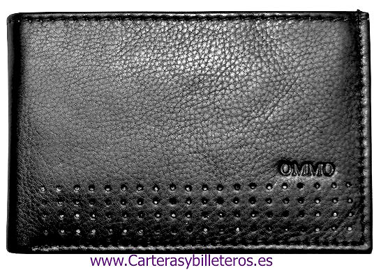 CARTERA TARJETERO DE PIEL CON BILLETEROY MONEDERO MINI NEGRO 