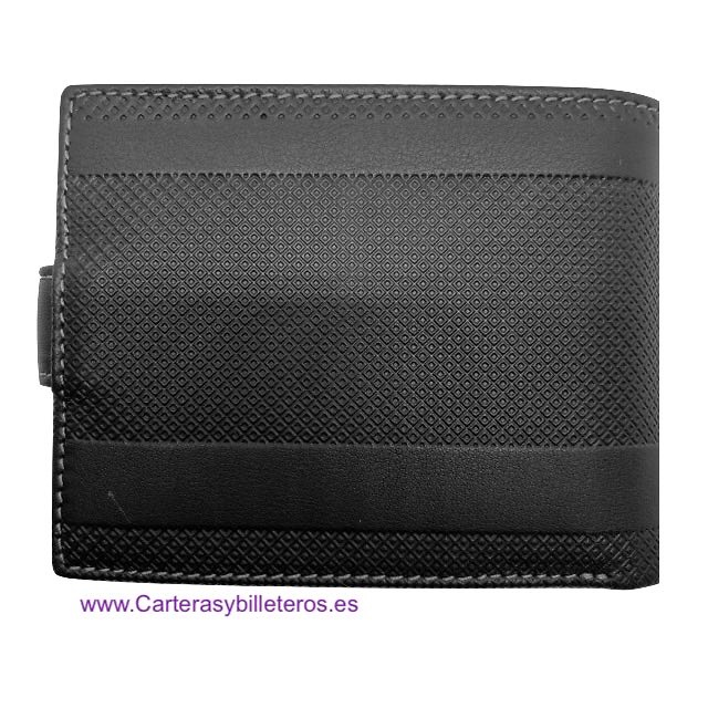 CARTERAS DE HOMBRE PIEL LUXURY GRABADA MARCA TITTO BLUNI NEGRO 