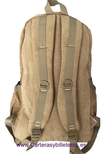 MOCHILA DE LONA EXTRAFUERTE CON 5 BOLSILLOS KHAKI 