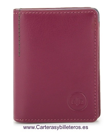 MONEDERO CON CARTERA INDEPENDIENTE DE PIEL NAPA LUX UNISEX FUCSIA 