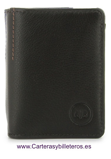 MONEDERO CON CARTERA INDEPENDIENTE DE PIEL NAPA LUX UNISEX MARRON 