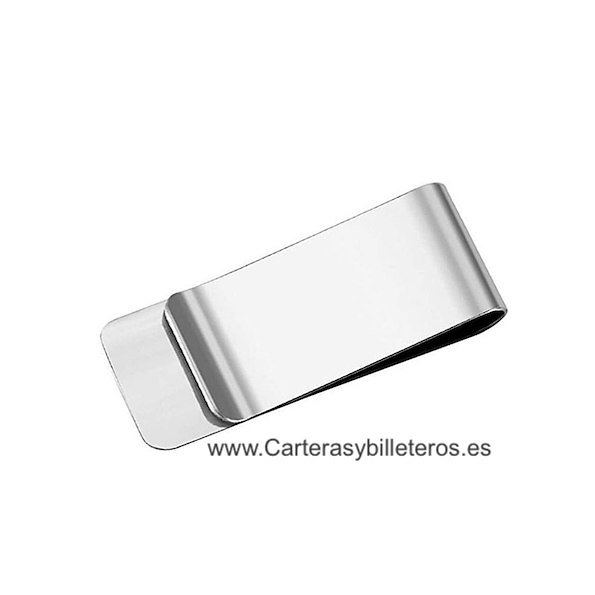 PINZA BILLETERO CLIP DE METAL ALISADO 2 COLORES PLATEADO 