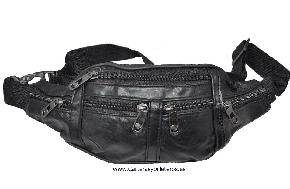 BOLSO RIÑONERA MULTIBOLSILLO NEGRO