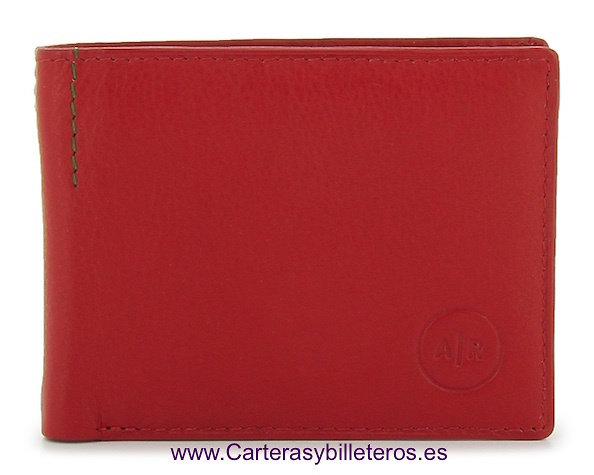 TARJETERO BILLETERO DE PIEL LUXURY ROJO 