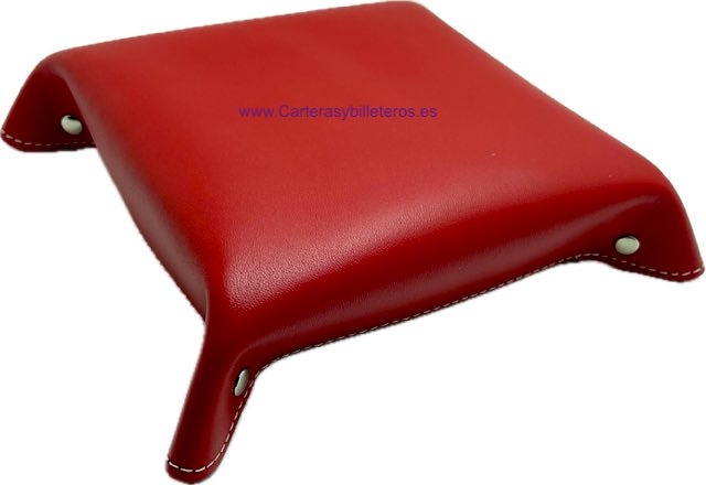VACIA BOLSILLOS DE PIEL HECHO EN UBRIQUE MUCHOS COLORES ROJO 