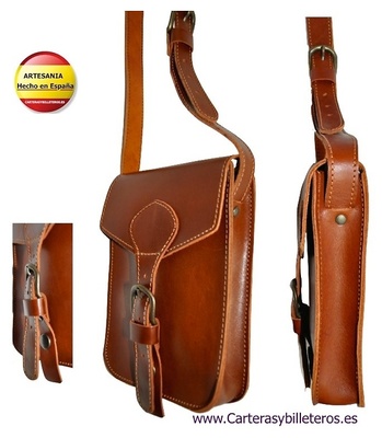 bandolera hombre cuero artesanal