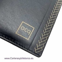 CARTERAS BILLETERAS HOMBRE PIEL TRENZADO LÁSER