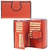 CUIR PORTEFEUILLE PURSE FEMMES BIG ORANGE