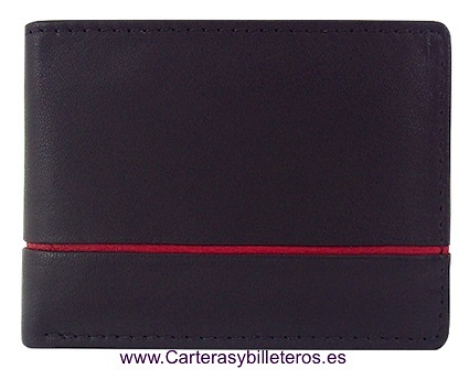 CARTERA MONEDERO HOMBRE PEQUEÑA MUY COMPLETA NEGRO 