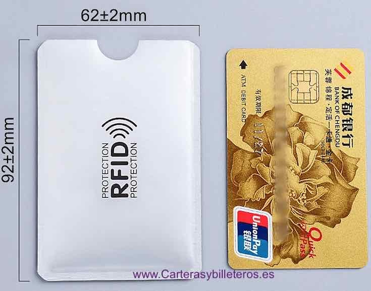 FUNDA TARJETAS RFID SEGURIDAD ANTICONTACTOS -JUEGO 3 UNIDADES- LOTE 3 UNIDADES 