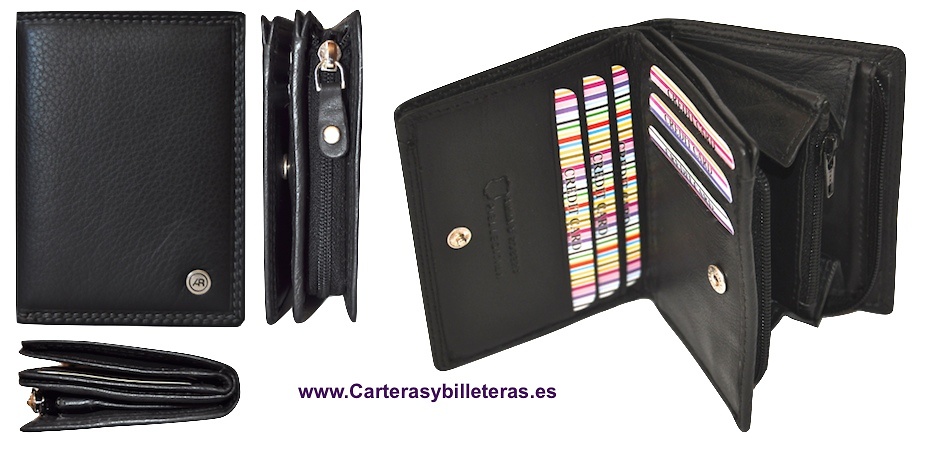 CARTERA MONEDERO EN PIEL LUXURY CON BILLETERO NEGRO 